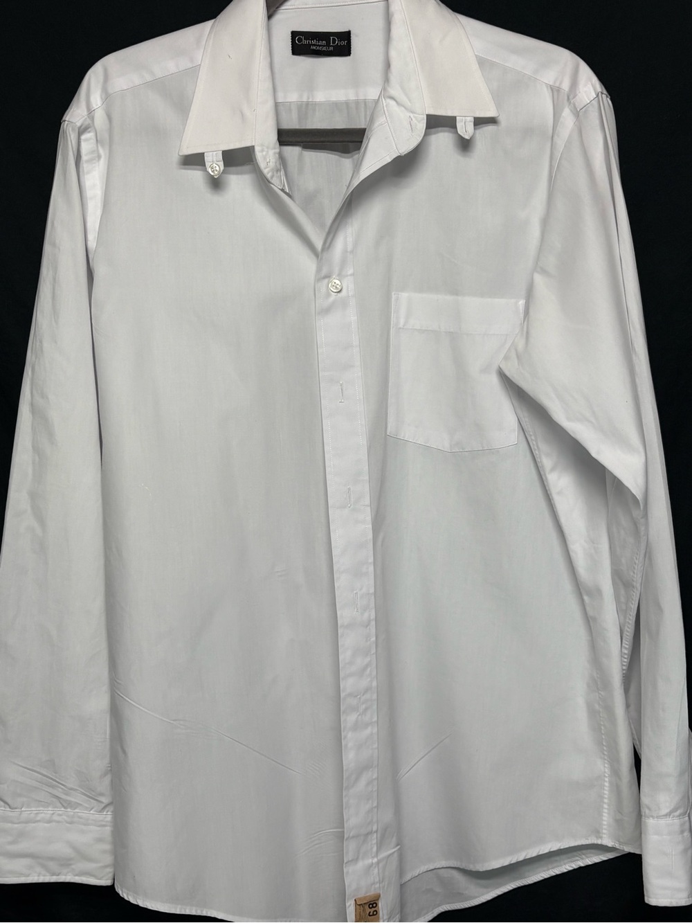 Vtg Christian Dior Monsieur white dress shirt high-quality cotton blend 16 34/35